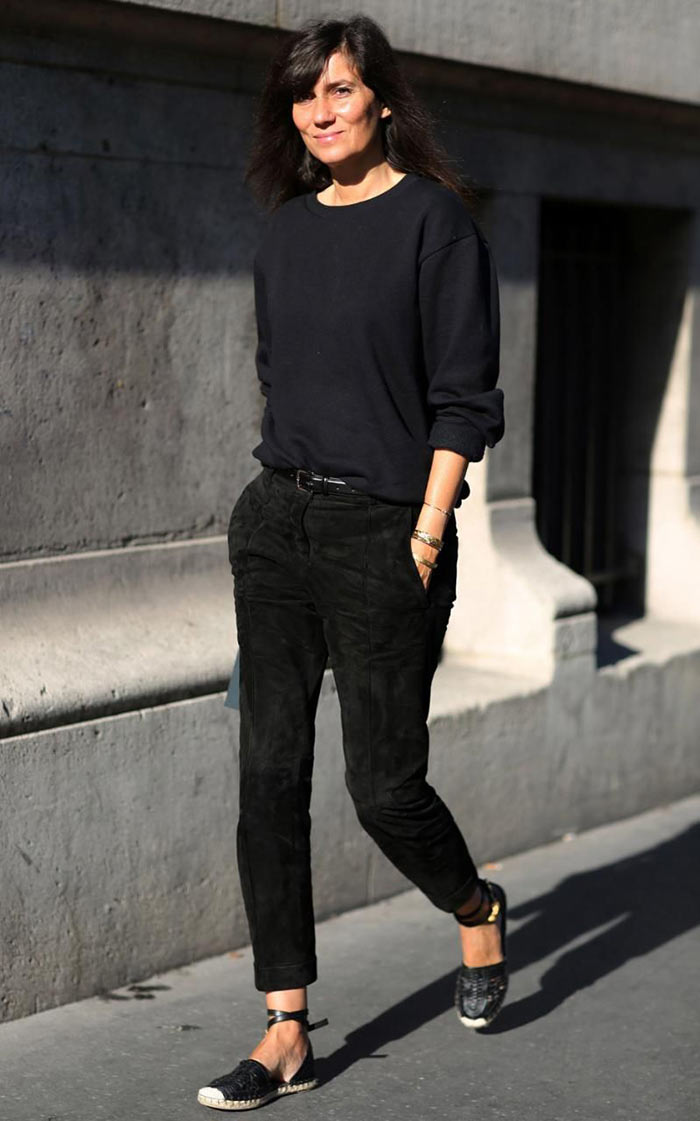 Emmanuelle Alt wearing espadrilles